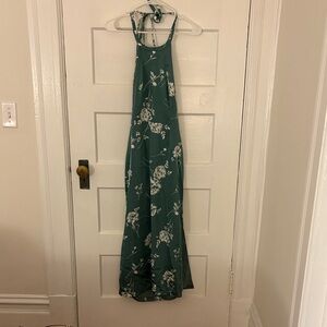 Lulu's Low Back Halter Floral Dress